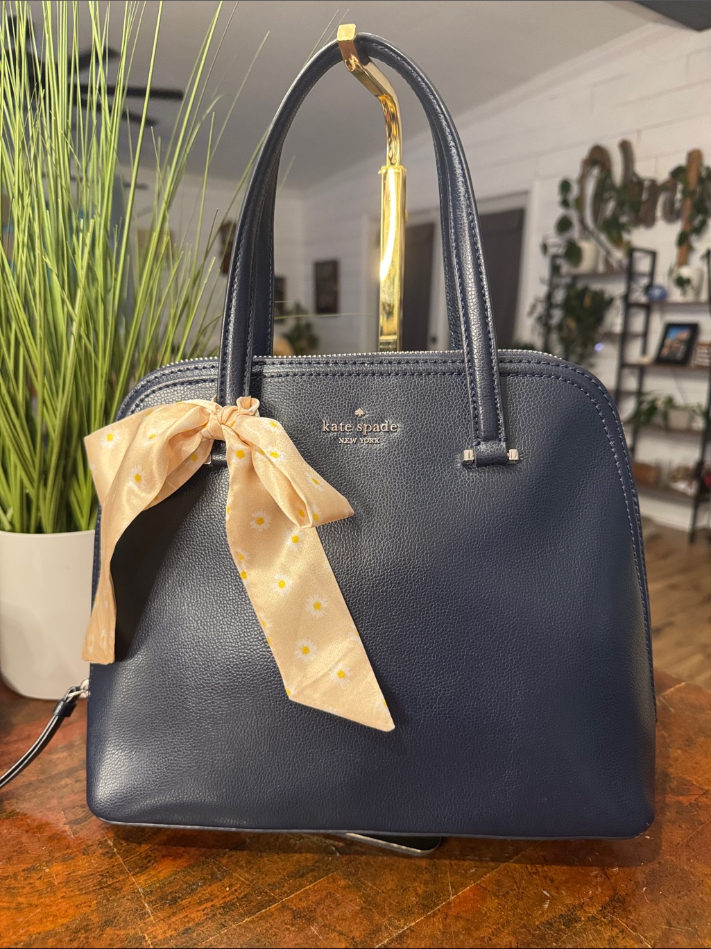 Kate Spade Patterson Drive Medium Dome Satchel - Navy Blue Pebbled Leather